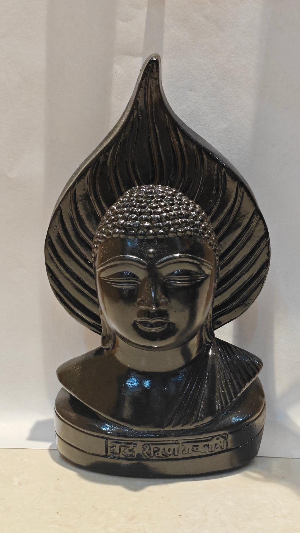 Buddha Art Dark Black Handmade Buddha Head Idol | Peaceful Home & Office Decor.