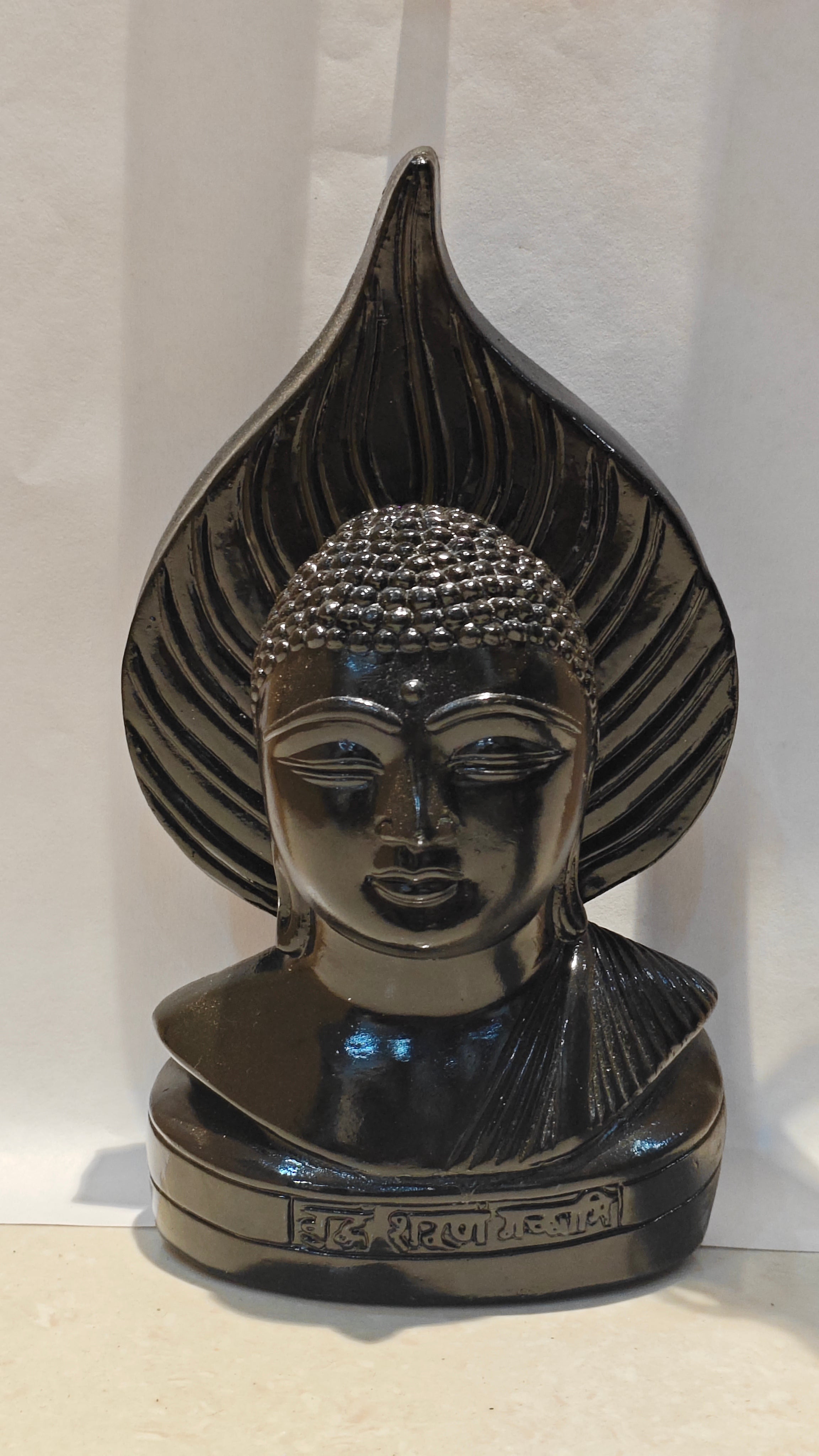 Buddha Art Dark Black Handmade Buddha Head Idol | Peaceful Home & Office Decor.
