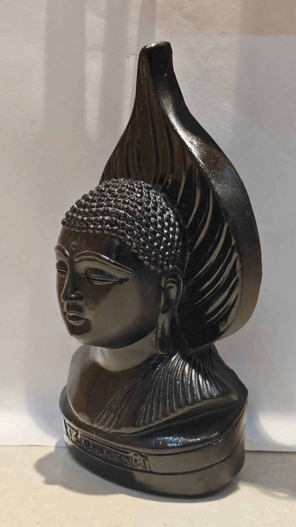 Buddha Art Dark Black Handmade Buddha Head Idol | Peaceful Home & Office Decor.