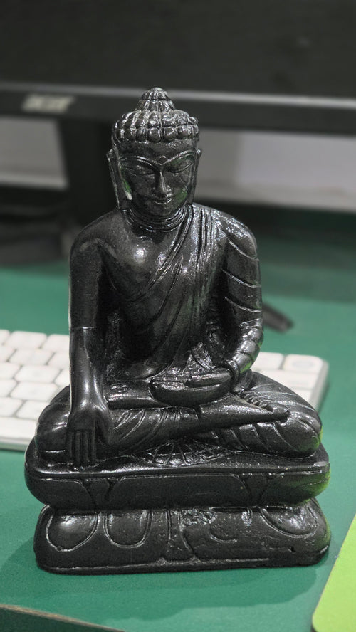 Black Dhyana Mudra Buddha Statue