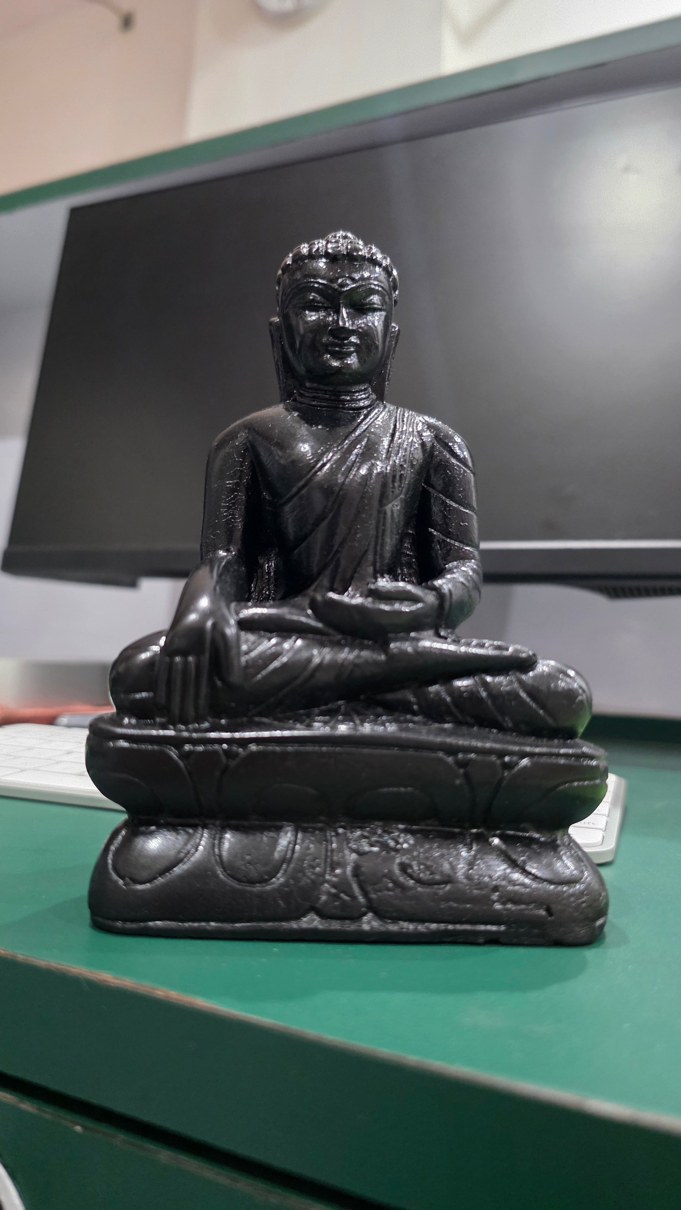Black Dhyana Mudra Buddha Statue