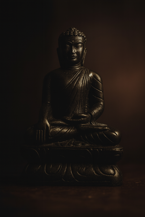 Black Dhyana Mudra Buddha Statue